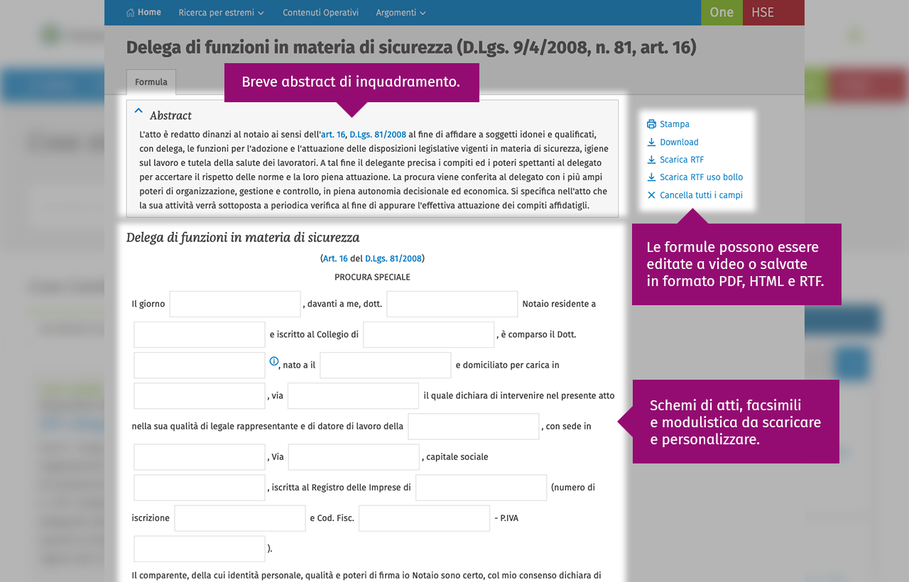 Contenuti operativi: Formule